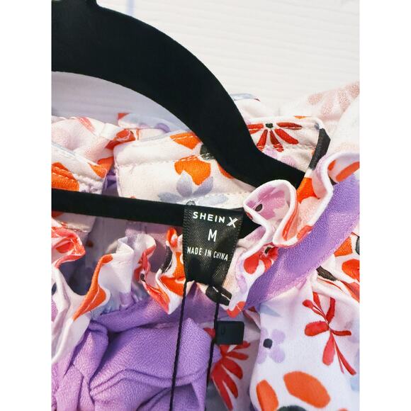 NWT Puff Sleeve Ruffle Midi Dress Medium - Picture 5 of 7